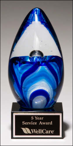 Blue Art Glass Egg-0