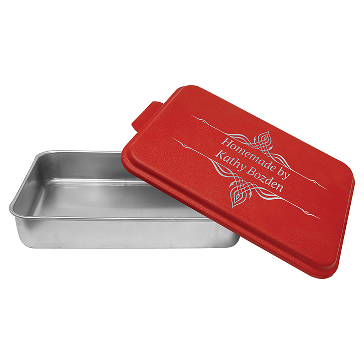 Aluminum Cake Pan with Red Lid 9 x 13 - Highest Honor